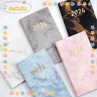 BUTUTU 2024 Agenda Book, A6 Pocket Diary Weekly Planner, Portable PU Leather with Calendar Notebooks School Office