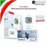 Blood Glucose meter YUWELL Glucose Monitor Alat tes gula darah akurat Glucometer ORIGINAL