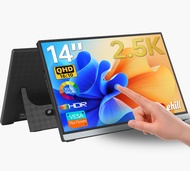 จอมอนิเตอร์ ขนาด 14 นิ้ว อัตราส่วน 16:10 หน้าจอ /2.5K/60Hz และ หน้าจอกระจก มีขาตั้งในตัว ใช้เป็นจอเส