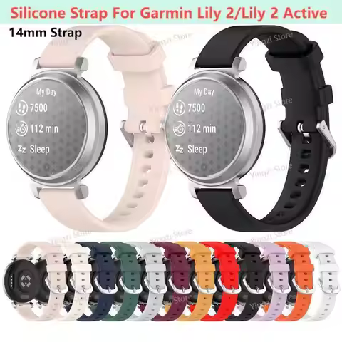 Silicone Strap For Garmin Lily 2 /2 Active Watchband Strap Bracelet Smart Watch Replacement Garmin L