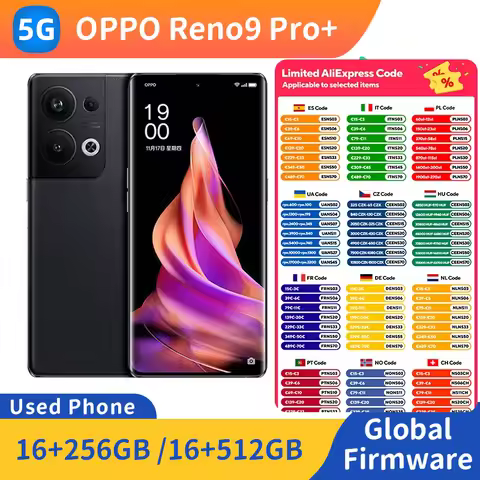 OPPO Reno 9 Pro+ 5G RAM 16GB ROM 256GB/512GB 6.7 inch 2412x1080px 4700MP 50MP used phone