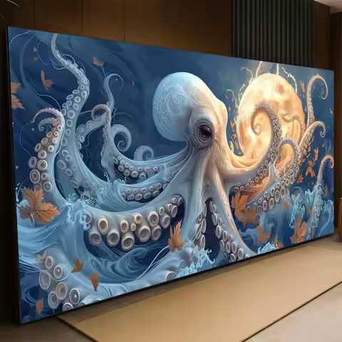 Octopus Moon Diamond Painting Kits for Adults New 2026 - Full Square Round Diamond Art Big Size DIY 