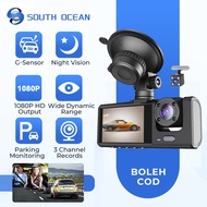 【Livestream】South Ocean 3 Camera Lens Dashcam FHD DVR Wifi Dash Cam Video Recorder (Free SD Card)