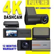 4K Dash Cam Front Rear | Wi-Fi | Night Vision | Dash cam | dashcam car| dashcam kereta | car dashcam