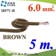 NC (Specify Length) Flexible Cable Wiring H07V-R AC DC Power H07V-R-6-Brownx5m