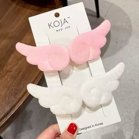 2Pcs Angel Wings Super Cute Angel Wing Plush Hairpin Girl Hair Clip Accessories Barrettes Hairgrip H