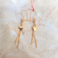 Love Variation Gem Long Earrings + Genuine 6K Gold Nori Chain Weight 1 Gram