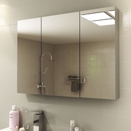Mirror Cabinet Stainless Steel Bathroom Mirror Cabinet Wall Mounted Bathroom Hanging Mirror With Shelf Storage Dressing Mirror (LO)