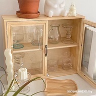 FREE ShippingWindSing Vintage Style Storage Cabinet with Doors 2/3 Tier Cupboard Glass & Wood Storag