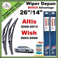 Toyota Altis (2008-2013)  Wish (2003-2009)   - Bosch Advantage Wiper BA2614