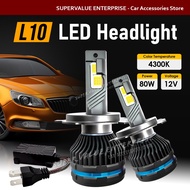 L10 4300k Headlight LED Bulb LED Headlight bulb Headlamp 80W 12V H4 H7 H11 Canbus Bulb