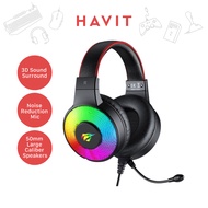 GAMING Headphone with Mic Sports RGB Noise Reduction SURROUND SOUND Stereo ALL INCLUSIVE SKIN EARMUFFS HAVIT H2013D