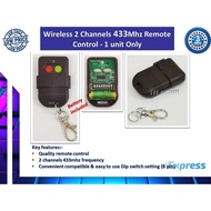 Autogate Door Wireless Remote Control 2 Channel 433Mhz DIP Switch Auto Gate Controller (Battery incl