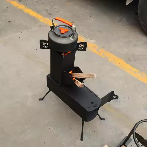 Mini Portable Camping Rocket Stove Outdoor Wood Burning Camping Firewood Stove For Cooking