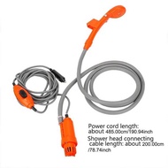 12V RV Caravan Shower With Pipe Pump Cigar Lighter Power Adapter Car Washer Outdoor Camping Travel