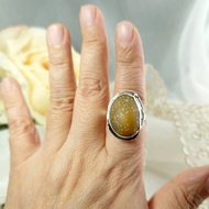 戒指 天然 花眼 戈壁瑪瑙 戈壁石 925銀 手工 銀戒 活動戒圍