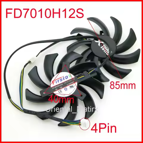 2pcs/lot 85mm FD7010H12S 12V 40mm Hole Graphics Video Card Replacement For Sapphire HD 7790 7850 787