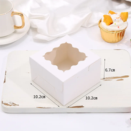 【A CUTE】 10Pcs Square Cake Box With Window Cupcake Candy Wrapping Boxes Baking Supplies Gift Box For