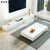 Q-6/H1F2X Stone Plate TV Cabinet and Tea Table Combination Italian Affordable Luxury Style Small Apa