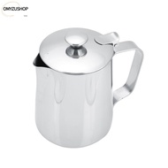 114OMYZUSHOP Milk Frothing Pitcher, With Lid Stainless Steel Coffee Frothing Pitcher, Latte Coffee A