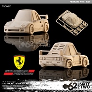 3D Card Kit DIY Miniature Car Model Single Color 1: Tooned Model64