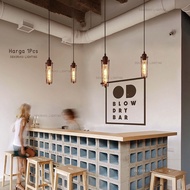 Decorative hanging lamp + edison t8 led bulb for minimalist cafe