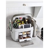 9合1 全新多功能厨房收纳置物架 9 in 1 Kitchen Six Grid Condiments Seasoning Rack Organizer With Cover