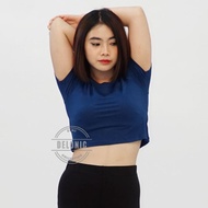 KATUN [ M - XXL ] Kylie Basic Crop Top Tee Shirt O-Neck - Rayon Spandex T-Shirt Tops Women's T-Shirt