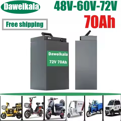 72V Lithium-Ion Battery with BMS 70AH for Motorcycle Electric Car Pedal Energy Golf Cart High Capaci