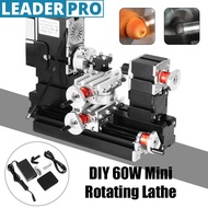 12V DC 60W 12000rpm Mini Metal Rotating Lathe DIY Woodwork Wood Lathe Model Making Tool Kit Milling Machine