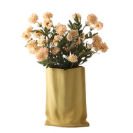 ceramic bottle☒◙❈Nordic Light Luxury Morandi Folded Vase Decoration Ceramic Flower Arrangement Living Room TV Cabinet E