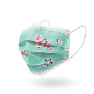 成人醫用口罩-湖水綠櫻花