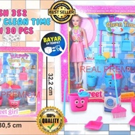 Mainan Boneka Plus Peralatan Kebersihan Rumah Sh 352 Happy Clean