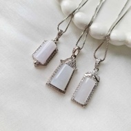 925銀無事牌鑲嵌吊墜  | 天然緬甸玉A貨翡翠