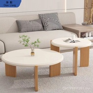 Household Style Home Silent Coffee Table Table Living Room Corner Table Cream Solid Wood Extremely S