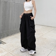 LJ- Women Cargo Pants Baggy Oversize Straight Long Pants Trousers Seluar Panjang Kargo