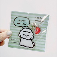 [Lovely things] "Uni Bichon Frize dog acrylic pendent keyring