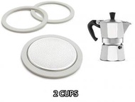 全城熱賣 - 2 CUPS BIALETTI Moka 比樂蒂 鋁質經典摩卡咖啡壺 (非原廠)代用 2杯裝 墊片和過濾器#G889001086