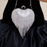 Glitter Bling, Shiny Glamorous, Elegant, Exquisite Mini Novelty Bag Rhinestone & Fringe Decor For Pa