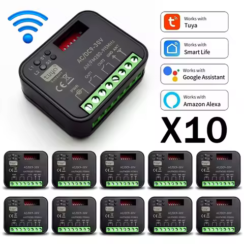 10pcs RX MULTI Tuya 433MHz 868MHz WIFI Garage Door Remote Control Receiver AC DC 12V 24V 110V 220V 2