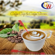 [50 pcs] Plastic coffee cup 6 oz and stirrer