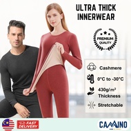 CAMINO Winter Cashmere Ultra Warm Heattech Thermal Wool Underwear Women Men Long Johns 加厚保暖内衣 Inner 