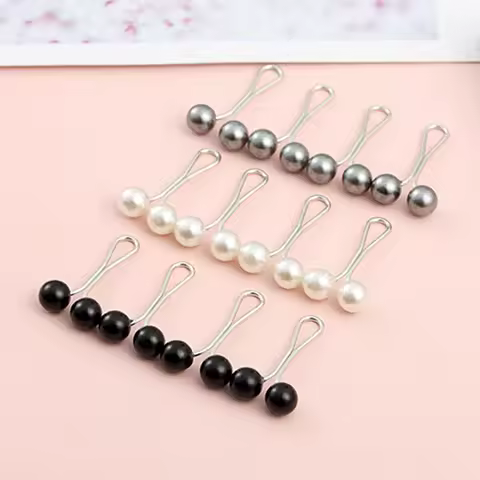 12pcs Lady Muslim Scarf Hijab Clips Pearl Scarf Brooch Pin New Style Simple U-shaped Colorful Pearl 