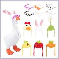 Desktop Geese Costume 6 Pieces Geese Figurine Hats with Sunglasses 7 Inch Statue Outfit Figurine Hea