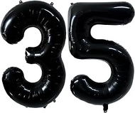 40 inch Black 35 Number Balloon Giant Foil Helium Balloons Black Large Digital Balloon 33 Number 35 