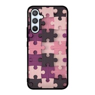 Hardcase Custom Casing Samsung A54 A34 A14 5G Pink Wood Puzzle AE0283 Special Edition