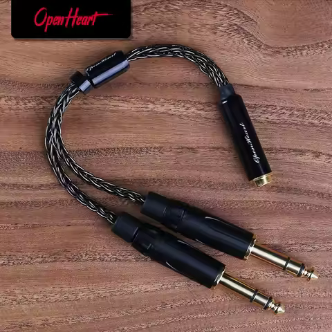 OPENHEART Balanced Headphone Adapter Cable for RME TEAC Dual 6.35mm to 4.4mm Female to Dual 6.35mm D