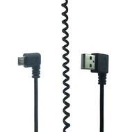 Right Angle USB Cable, Spring Coiled USB to Micro-USB Extension Cord 90 Degree USB A to Micro B Male