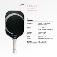 Lunar Pickleball X Control 14mm16MM White Color Toray T-700 Raw Carbon Fiber