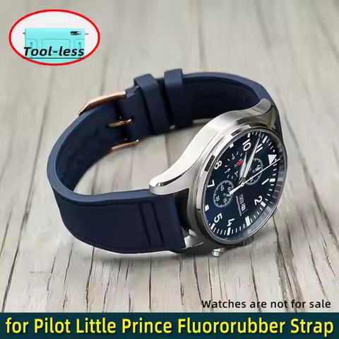 Soft Fluoride Rubber Strap Suitable For IWC Pilot Watches Portugieser Bracelets Mark 18 Watchband Ac